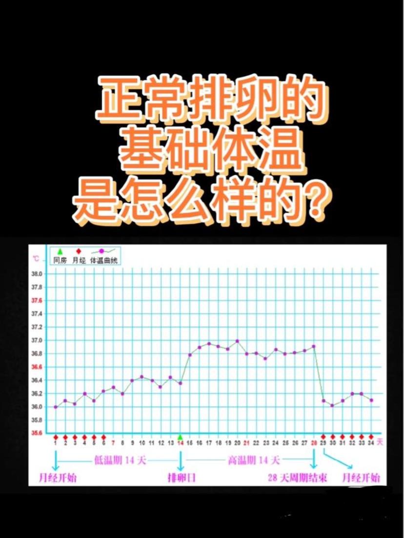 的月经周期不一定是28天,所以观察到的基础体温曲线图和图示会有差异